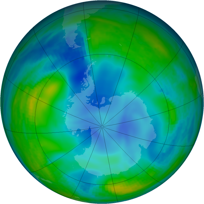 Antarctic ozone map for 12 June 1988